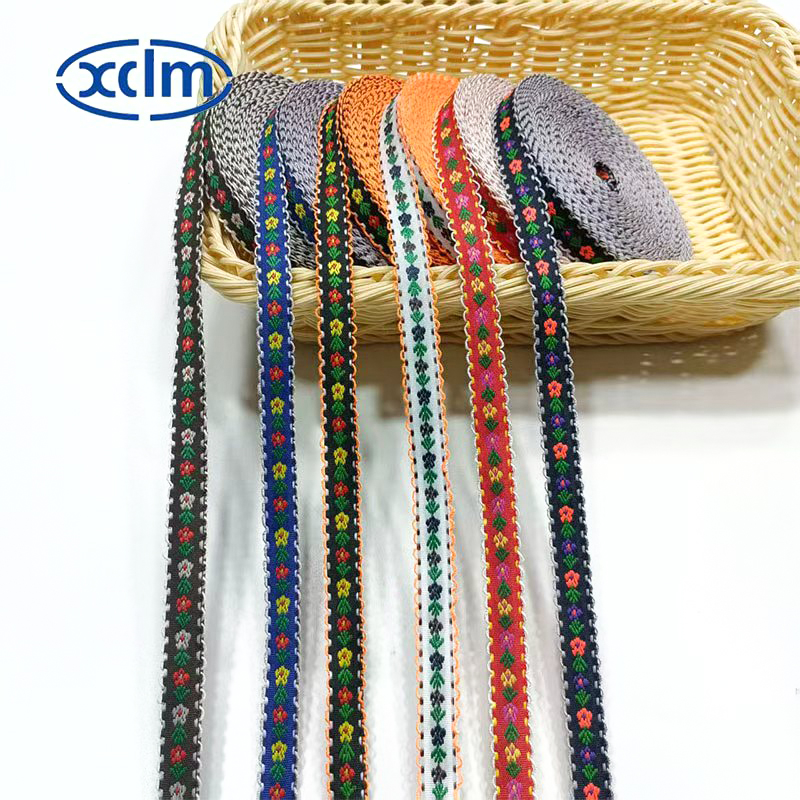 1.4cm pure cotton embroidered flower ethnic woven tape hand-decorated pastoral jacquard lace diy accessory Specification image