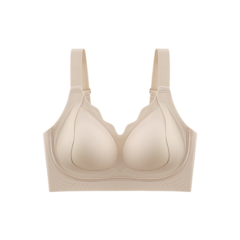 liquid foundation seamless underwear women's big chest small summer thin wireless gathering bra breast holding fixed cup bra Specification drawing