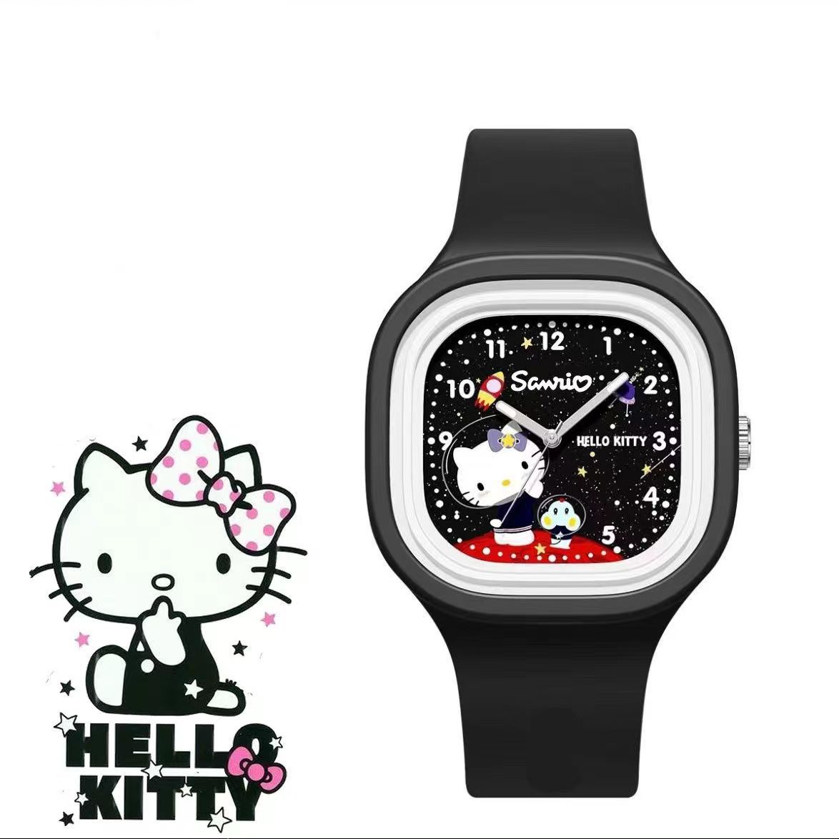 new children's watch clow m melody lovely clock simple trendy square candy girl boys cartoon watch full figure