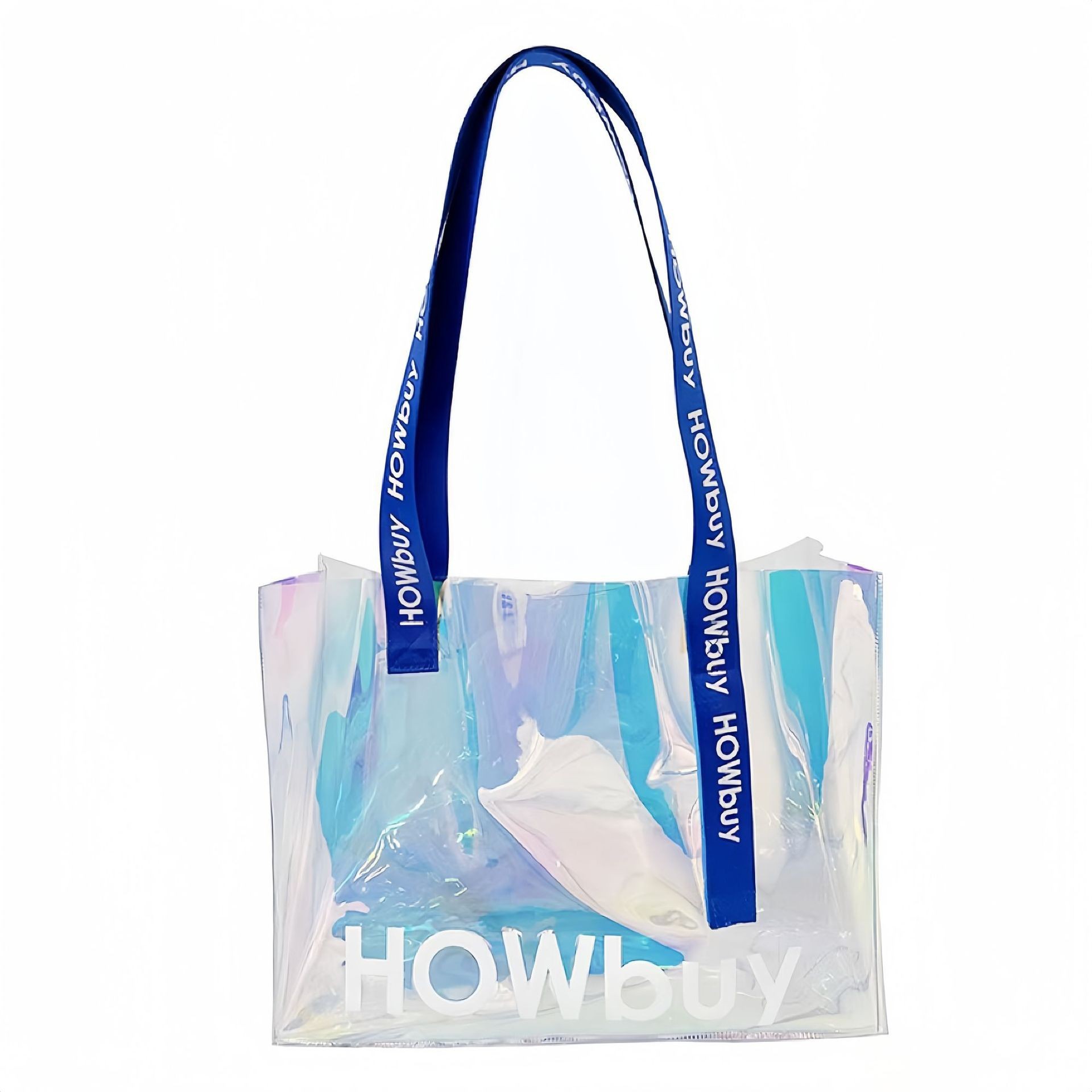 free sample pvc jelly bag pvc laser bag handbag transparent hand gift shopping square bag Specification drawing