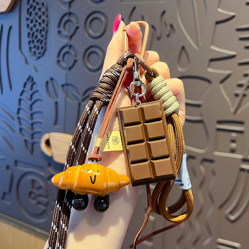 creative miu series simulation alkaline bread carrying strap keychain pendant couple bags key chain small ornaments wholesale Item Picture