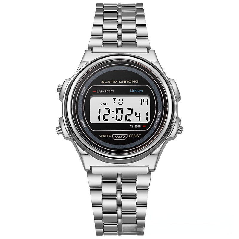 male and female student led electronic watch wr f91w steel belt a159 harajuku style fashion watch multi-functional led watch Specification drawing