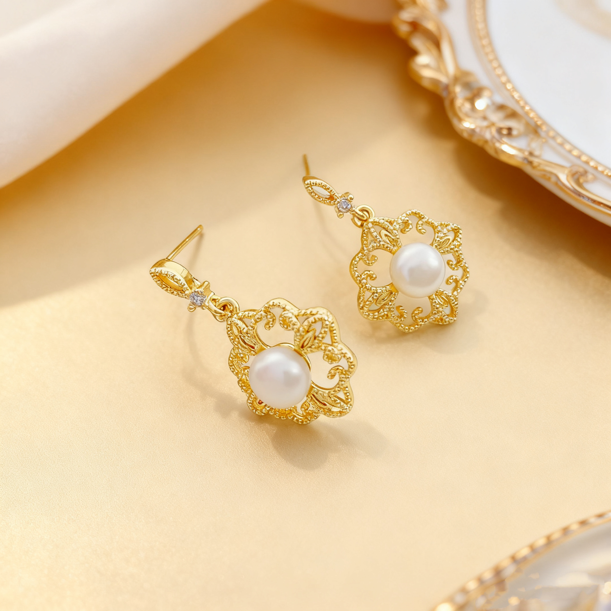 Long and elegant stud earrings for women
