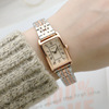 literary style student small rectangular steel strap quartz watch stainless steel strap fashion girl watch mori style square watch Application Scenario