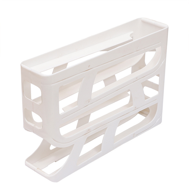 cross-border slide egg storage box refrigerator side door storage box roll egg egg holder tray automatic roll egg egg storage box full figure