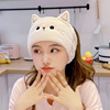 ins style cartoon animal  ears headband face wash headband girls makeup remover hair cover coral fleece confinement headscarf Application Scenario