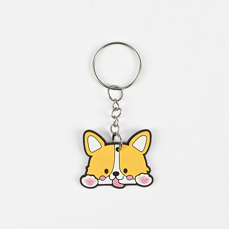 cute cartoon cartoon keychain bag car diy pendant color ornament accessories pvc flexible glue customization Specification drawing