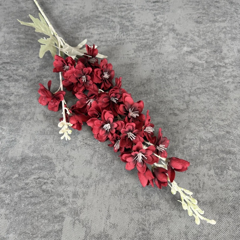 artificial flower 2 fork polyester ribbon flocking big flying swallow blue hyacinth wedding road lead wedding decorative fake flower wholesale details Picture