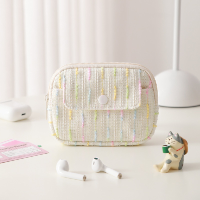 classic style flip coin purse simple and portable storage bag cute soft coin purse lipstick cosmetic bag mini Item Picture