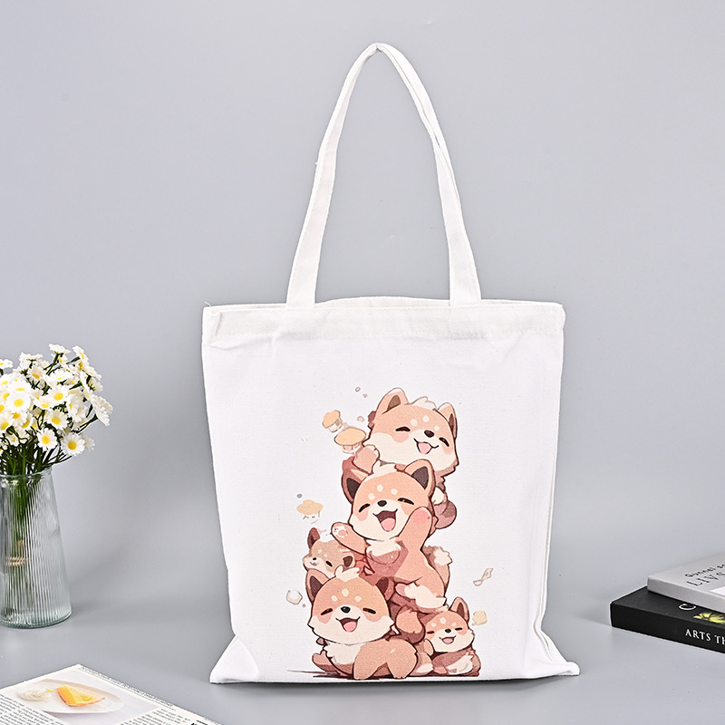 canvas bag custom printed logo handbag canvas bag teacher's day gift shopping bag student training class high sense Item Picture