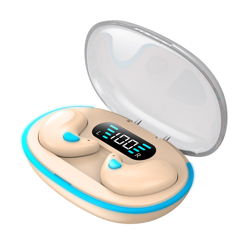 cross-border hot selling x55 sleep bluetooth headset bone conduction mini noise reduction ultra-long life battery with digital display macaron color Application Scenario
