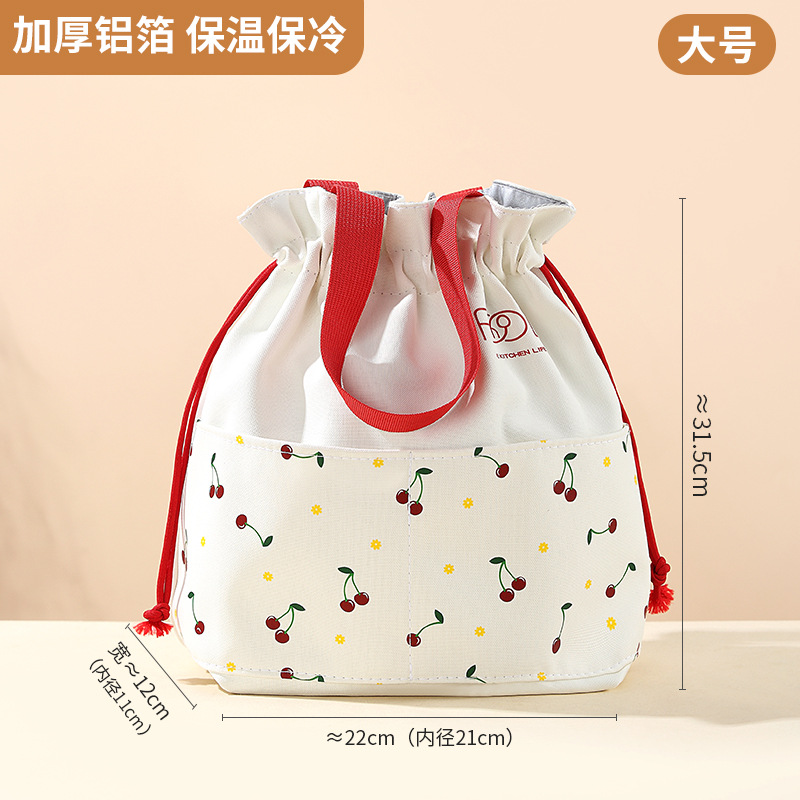 aluminum foil insulation bag thickened large lunch box handbag primary school student office worker handbag waterproof rice bag lunch bag details Picture