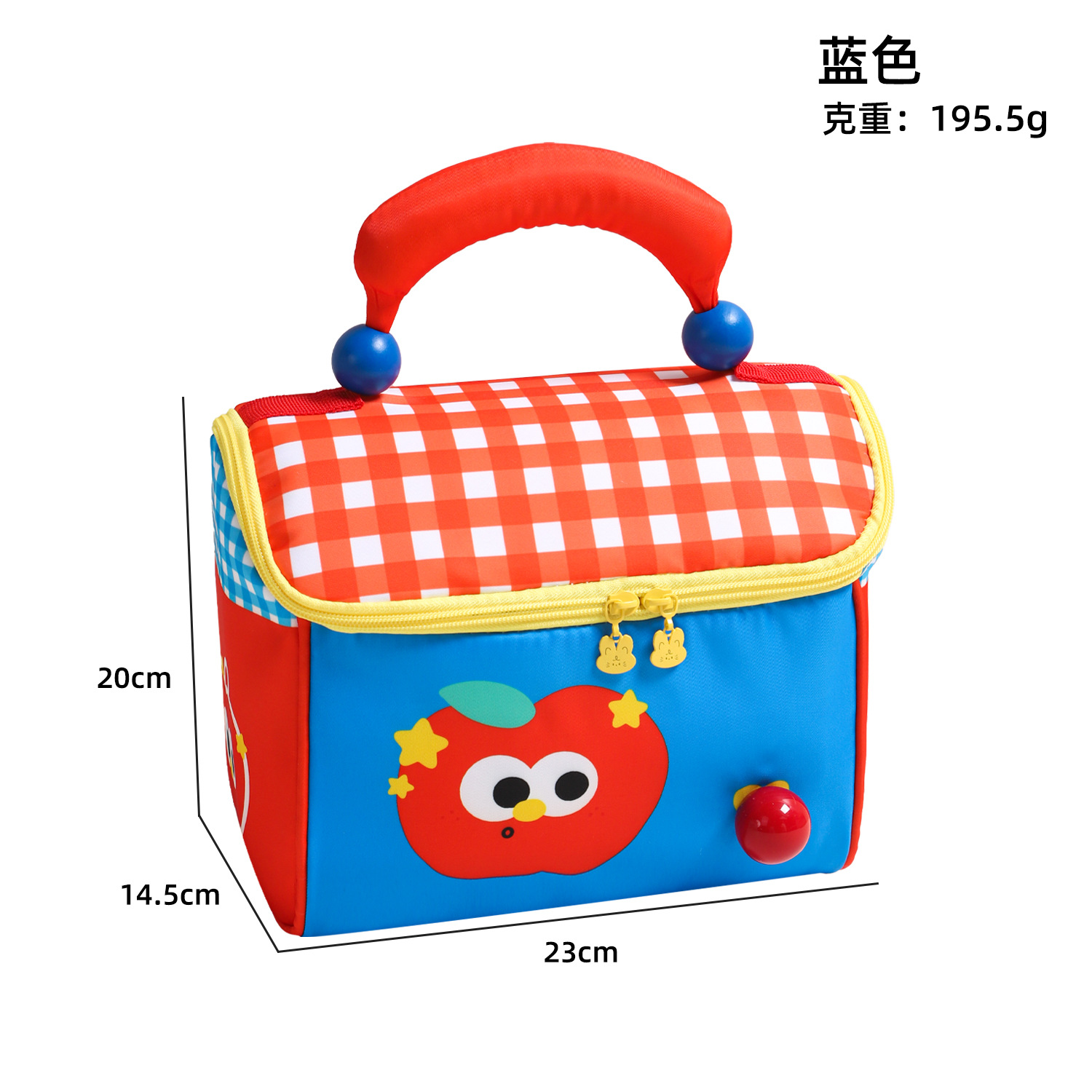 apple small house cosmetic bag creative lunch box bag student lunch portable lunch bag fairy tale cottage insulation lunch bag Specification drawing
