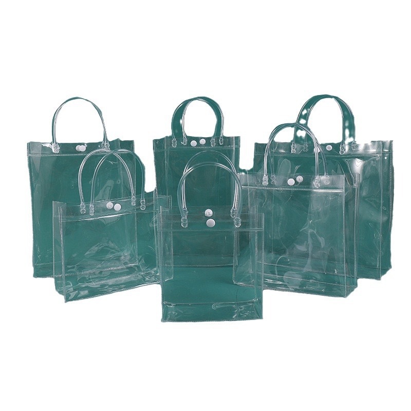 spot plastic pvc handbag transparent gift packaging bag milk tea hand gift candy portable pvc packaging bag Item Picture
