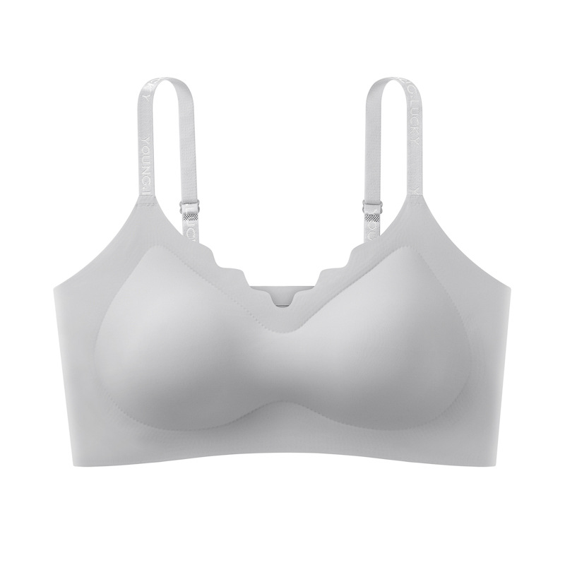 popular japanese and korean simple and seamless one-piece push up women's underwear comfortable breathable underwired girl sweet bra Item Picture
