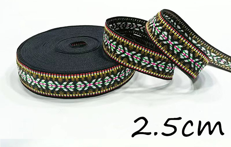 2.5cm ethnic jacquard lace embroidered webbing, elastic accessories for ethnic minority Miao decorative clothing diy handicraft pic 14