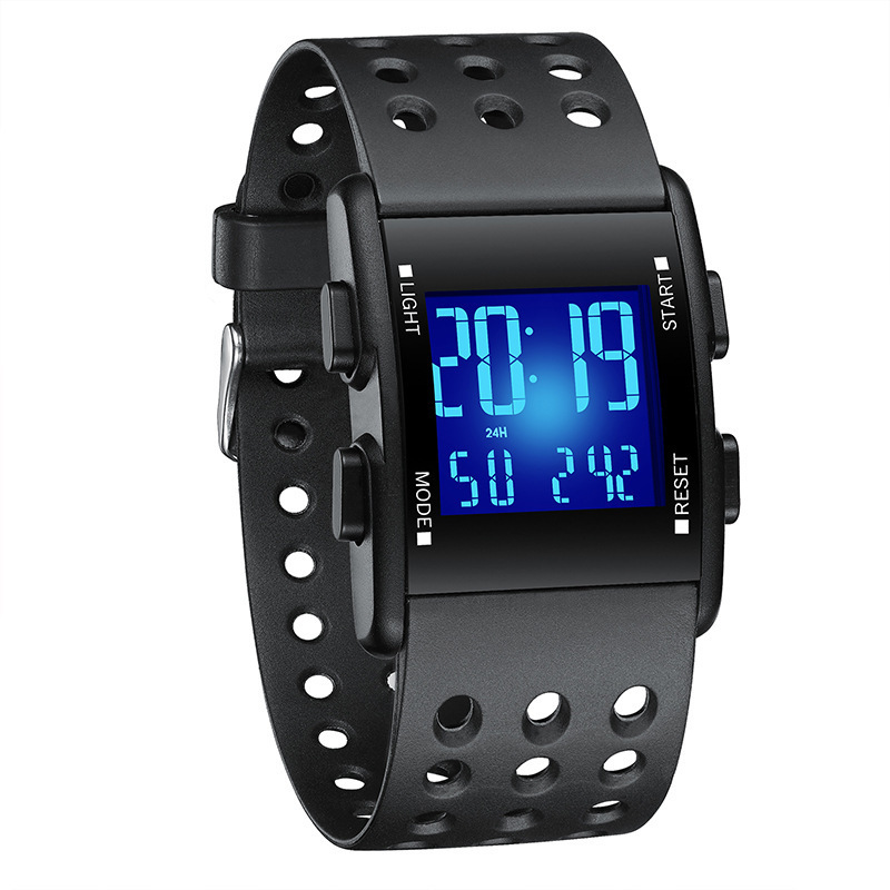 aidis electronic watch cool luminous waterproof led small square watch primary and secondary school student sports watch wholesale full figure