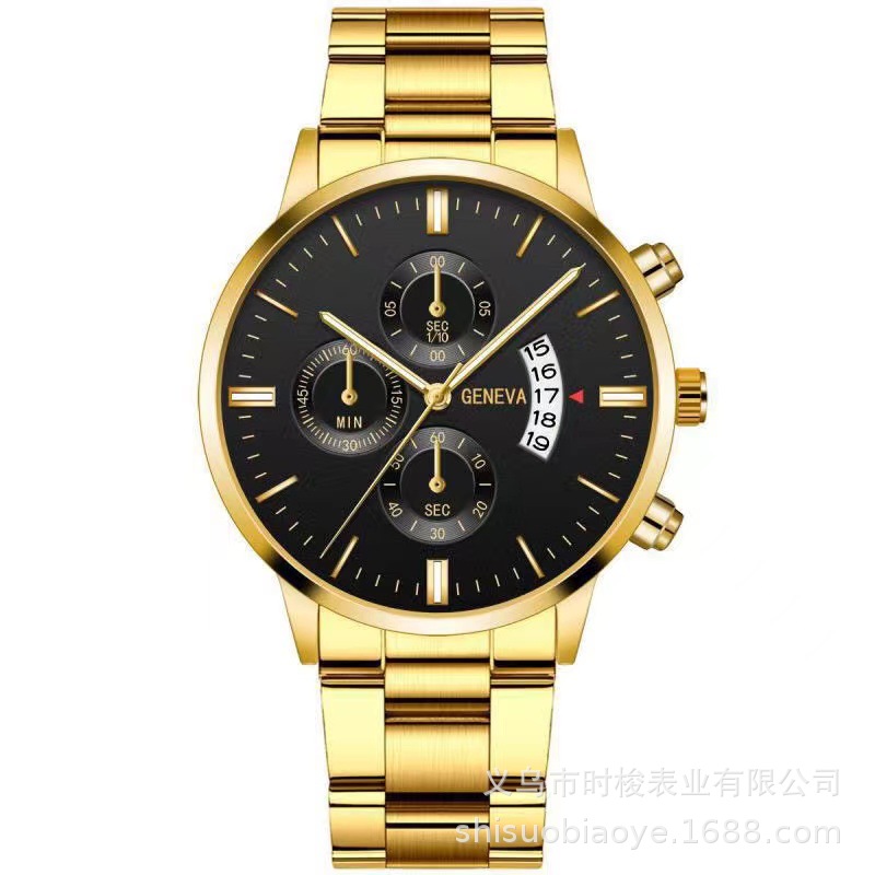 factory direct sales calendar steel watch men's large dial quartz watch cross-border men's watch foreign trade men's watch wholesale Item Picture