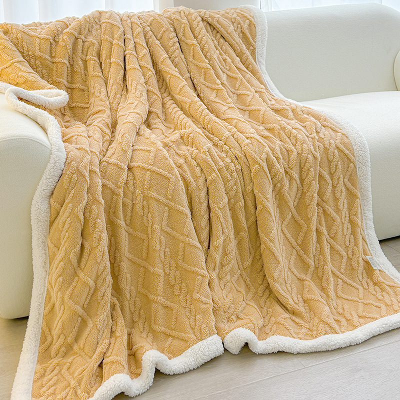 winter tower velvet blanket thickening lamb coral velvet blanket office nap blanket sofa blanket for bed details Picture