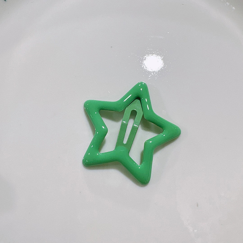 y2g dopamine color children's dripping oil pentagram cropped hair clip sweet girl hairpin bangs bb clip hair accessories headdress Item Picture