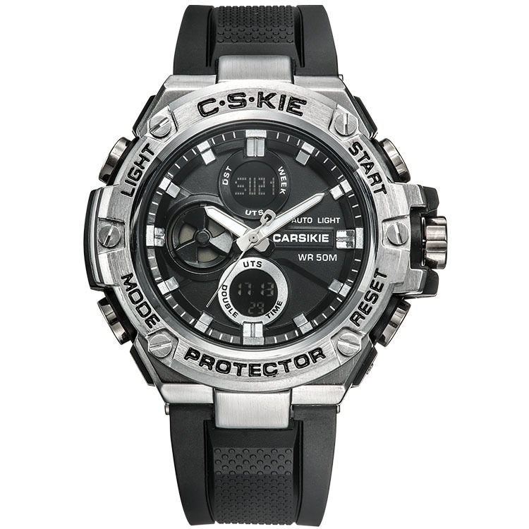 carsikie men's watch waterproof multifunctional watch sports large dial luminous waterproof luminous watch full figure
