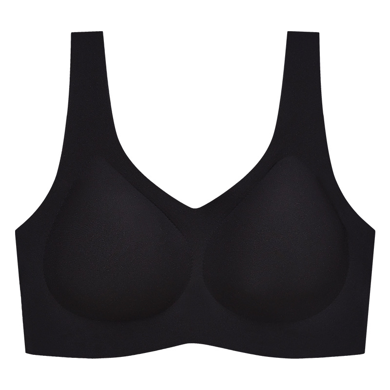 bra seamless underwear women's full fixed cup small chest gathered without steel ring sports back shaping women's large boob size concealing bra Specification drawing