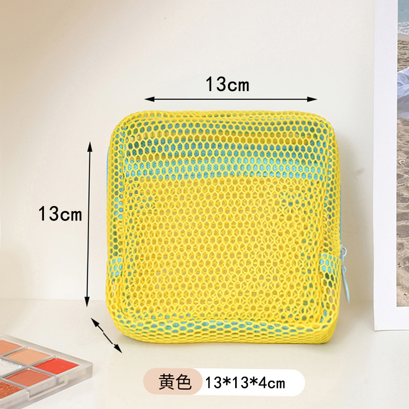 dopamine mesh square bag new portable storage bag mesh small cosmetic bag lipstick portable small square bag details Picture