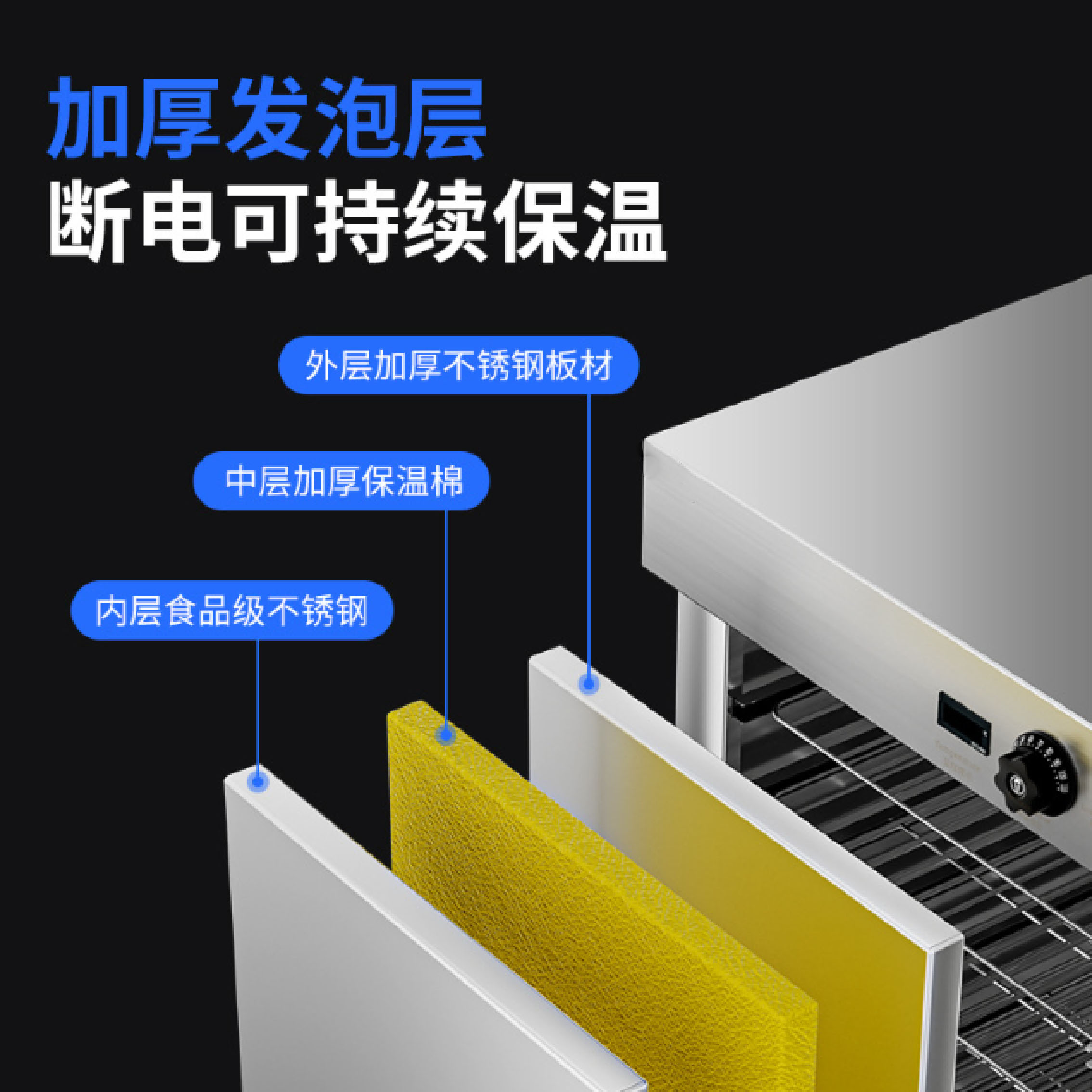 Hotel banquet insulated food delivery truck, stainless steel mobile insulated food truck, double-door constant temperature heating commercial Specification image