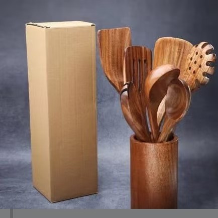 wood kitchen set, wood, acacia mangium spatula frying pan spatula spoon, wooden turner teak kitchen set details Picture