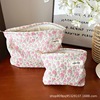 pink small floral makeup bag women's portable large capacity small travel wash liner bag skincare storage bag Specification drawing