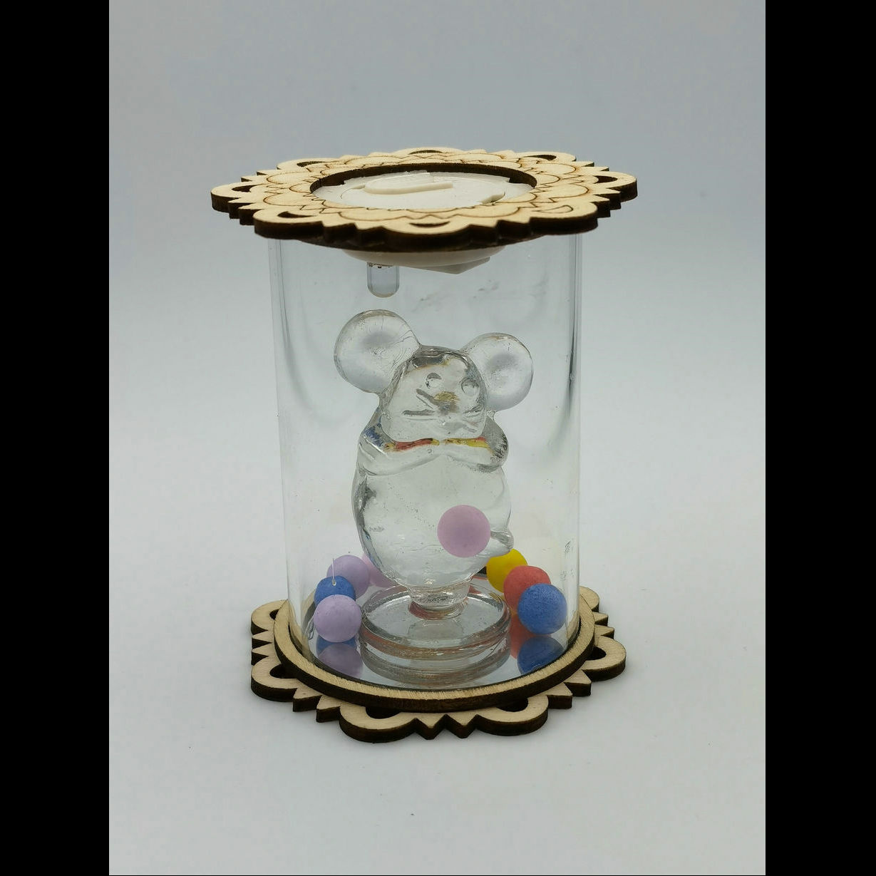 十二星座直筒8.5*6cm玻璃带灯摆件 金贝达瓷器水晶 7860-3328 拉丝玻璃工艺品摆件产品图