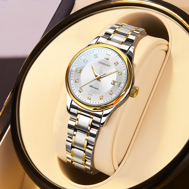 gubosen popular women's watch waterproof fashion imitation mechanical watch tik tok live stream hot sale at aliexpress one piece dropshipping Specification drawing