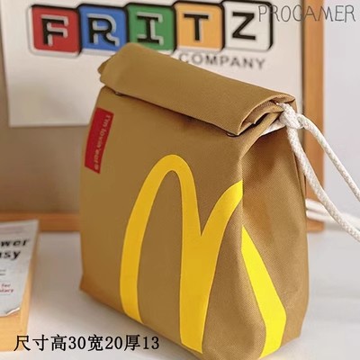 new bag net red mcdonald's large capacity backpack casual backpack hamburg bag bag student class bag full figure