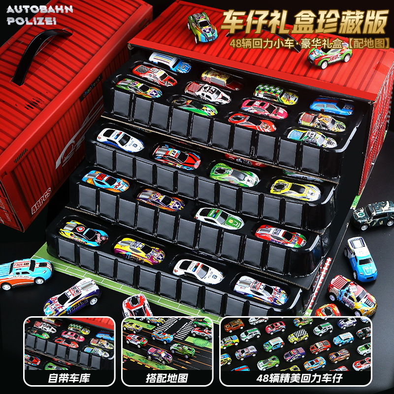 cross-border hot selling 48 alloy power control car container metal inertia children boy toy car gift full figure