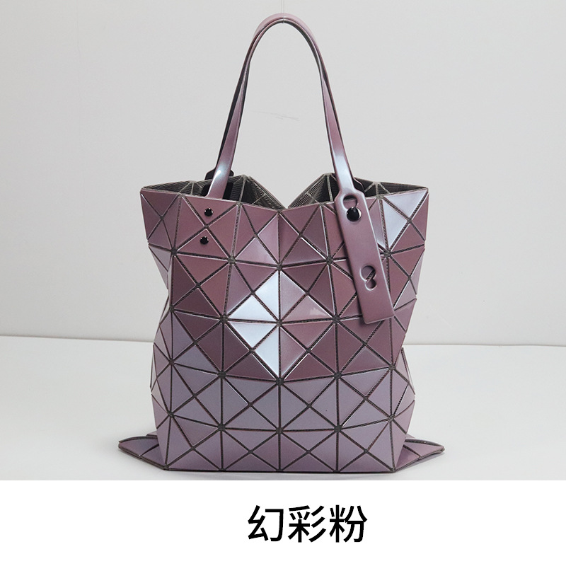 sanzhai original bag new summer shoulder bag classic six-grid women's bag geometric diamond pattern bag hand-held tote life bag full figure