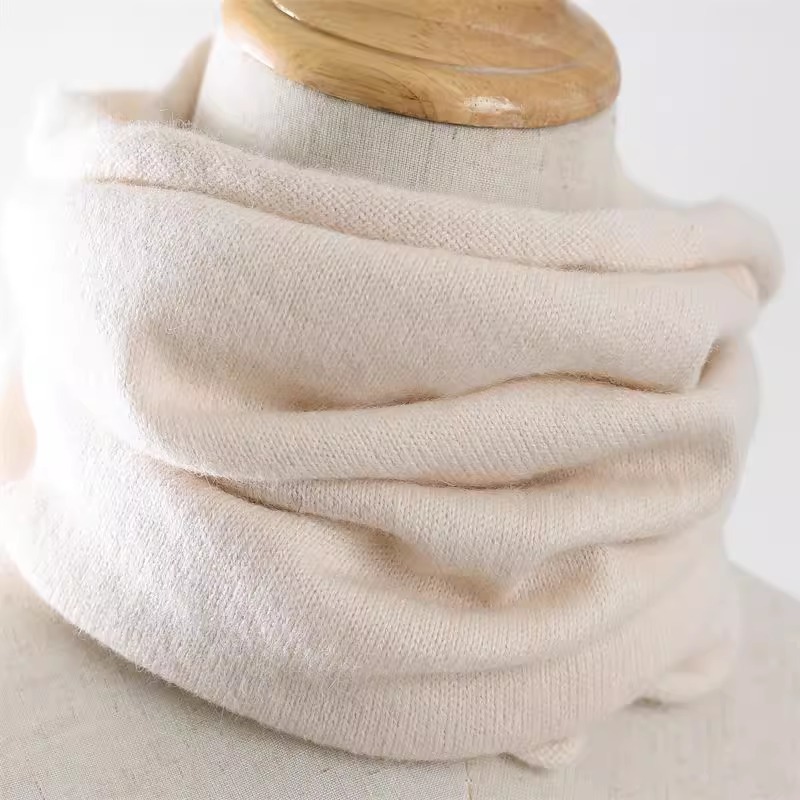 autumn and winter velvet scarf women's cold-proof warm lazy bandana young people knitted pullover scarf cervical support cold protection details Picture