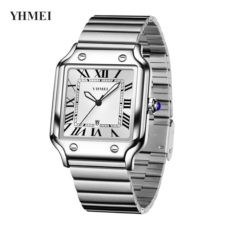 yhmei eternal beauty fashion trend waterproof quartz watch cross-border simple all-match casual retro steel watch details Picture