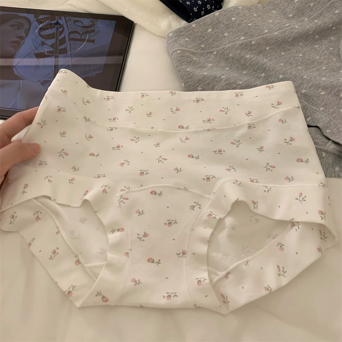 women's long-staple cotton underwear belly contracting sheath small boxer briefs lengthened crotch cotton plus size mid mid-waist underwear Specification drawing