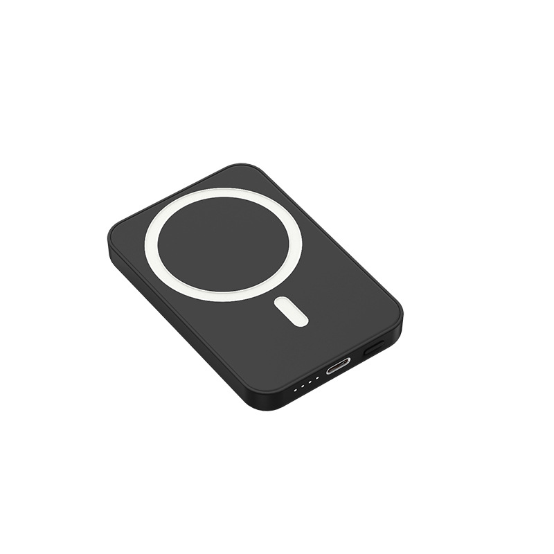 cross-border custom magsafe fast charge 20w magnetic wireless power bank ultra-thin mini bracket with line mobile power supply full figure