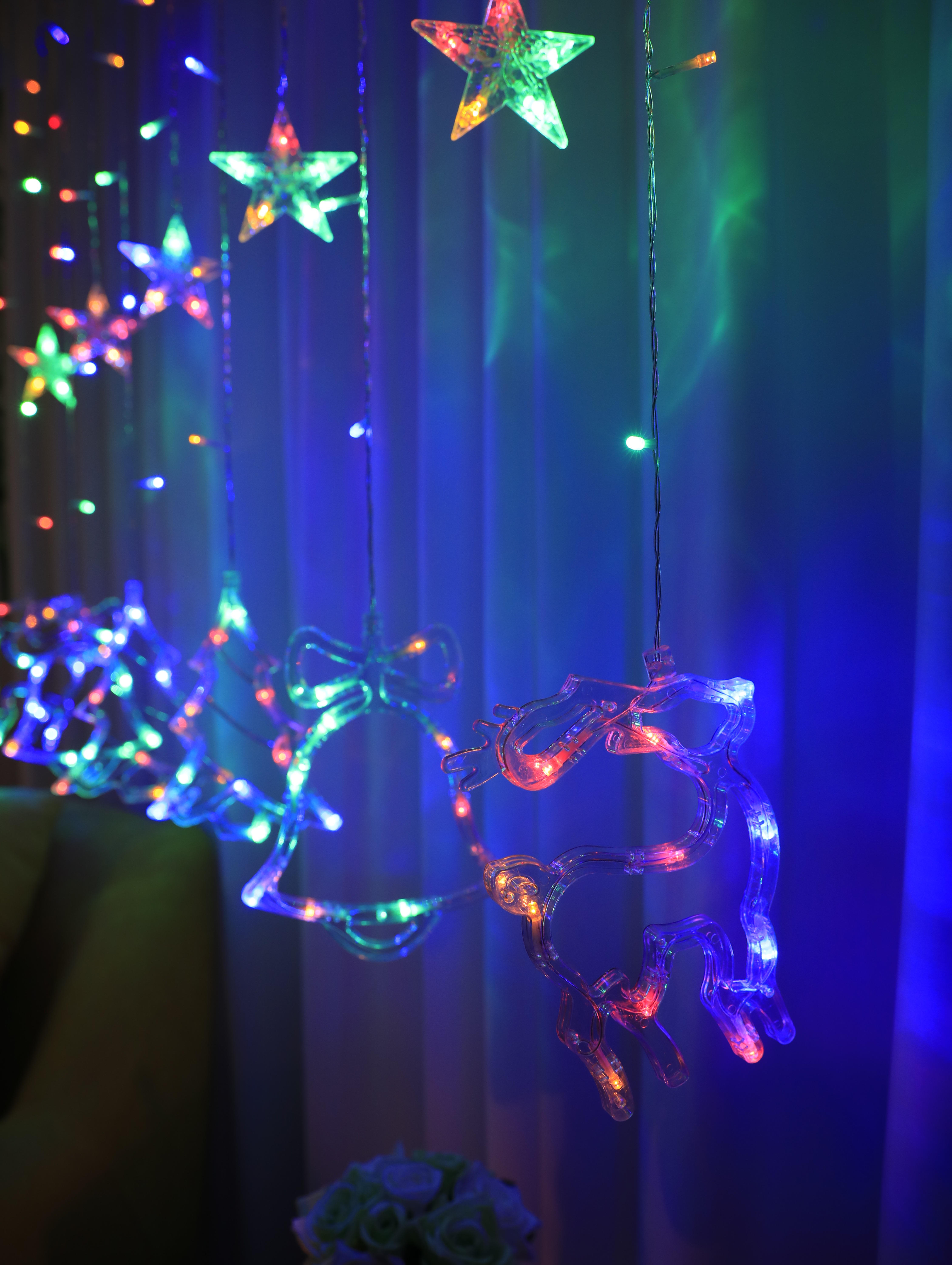 Christmas decorative curtain lights, festival decorative lights, bedroom atmosphere lights, flashing lights, hanging lights Item Picture