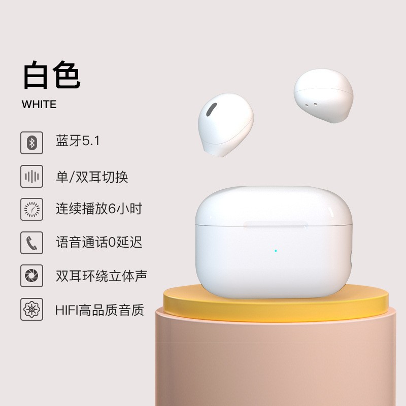 new sleep noise reduction mini bluetooth wireless headset ultra-long life battery bluetooth earphone in-ear private model sports cross-border details Picture