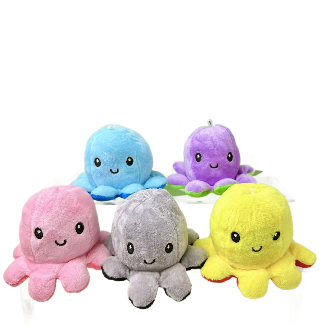 Creative and cute flip double-sided big octopus keychain plush pendant, plush toy bag, small pendant detail image 1