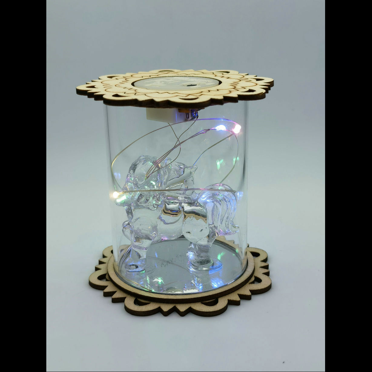 十二星座直筒8.5*6.5cm玻璃带灯摆件 金贝达瓷器水晶 7860-3329 拉丝玻璃工艺品摆件