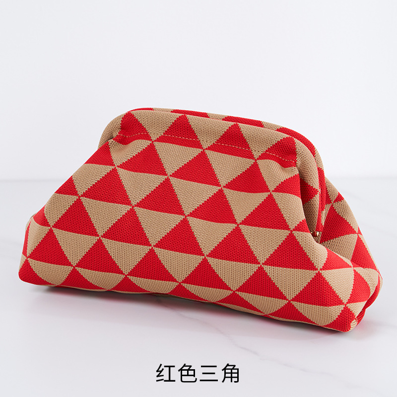 cross-border hot women's striped beach bag flying woven bag girls' commuter's all-matching striped cloud bag flying woven clutch Specification drawing