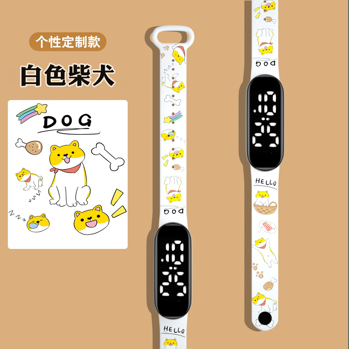 foreign trade hot cartoon waterproof color printing edition primary school student personality cool led creative simple electronic sports watch Application Scenario