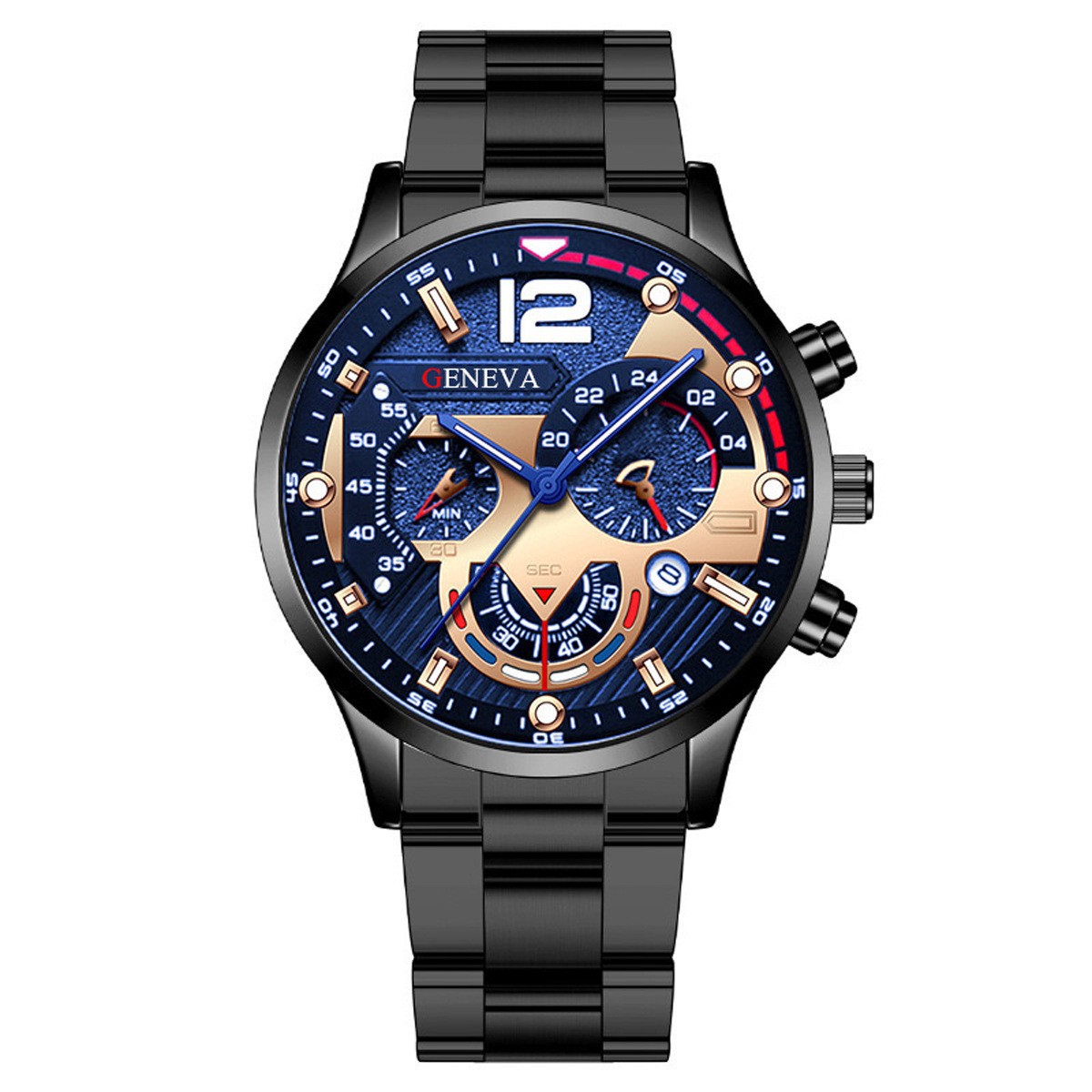 cross-border hot selling popular men's steel belt calendar quartz watch men's sports luminous pointer quartz watch men's watch Item Picture