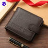 men's wallet new pu leather short foreign trade cross-border zipper hasp wallet new wallet business purse Specification drawing