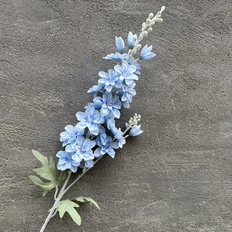artificial flower 2 fork polyester ribbon flocking big flying swallow blue hyacinth wedding road lead wedding decorative fake flower wholesale full figure