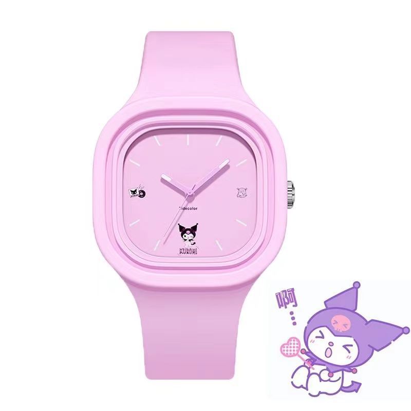 new children's watch clow m melody lovely clock simple trendy square candy girl boys cartoon watch Specification drawing