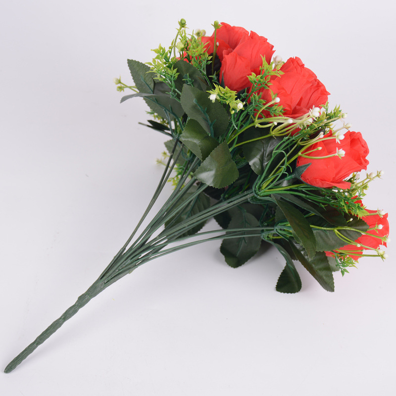 artificial flower rose bridal bouquet large bouquet silk flower wedding bride bridal bouquet wedding fake flower living room decoration wholesale Specification drawing